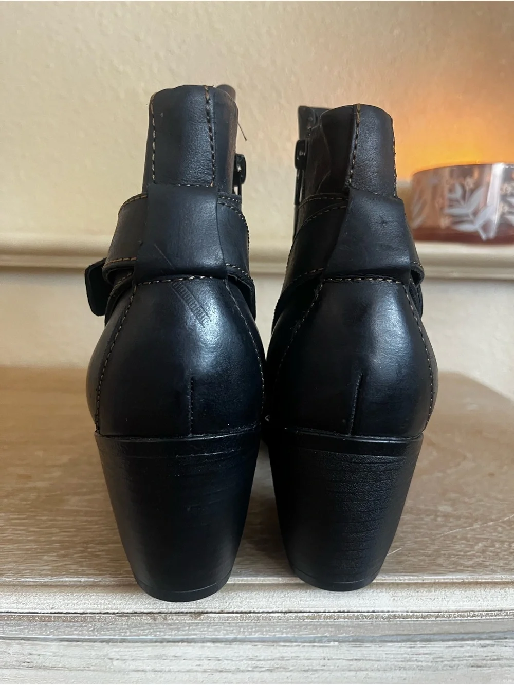 BOC by Born | Black leather Shea Booties With Buckles Womens Size 11